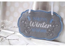 Stickdatei ITH - Türschild Warm Winter Wishes